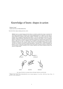 Knowledge of Knots: Shapes in Action