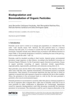 Biodegradation and Bioremediation of Organic Pesticides