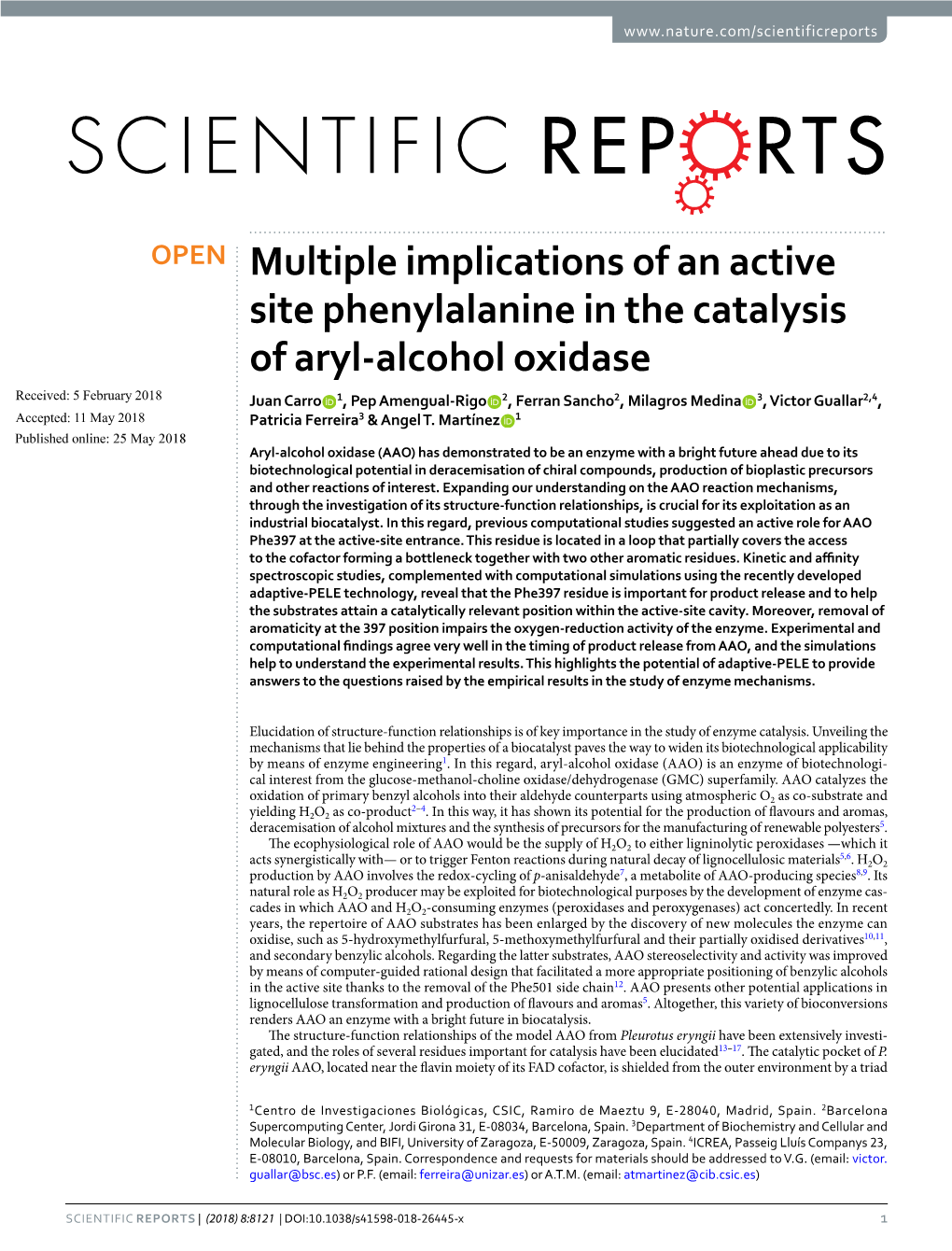 Multiple Implications of an Active Site Phenylalanine in the Catalysis Of