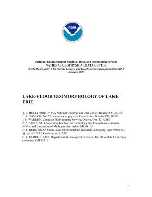Lake-Floor Geomorphology of Lake Erie