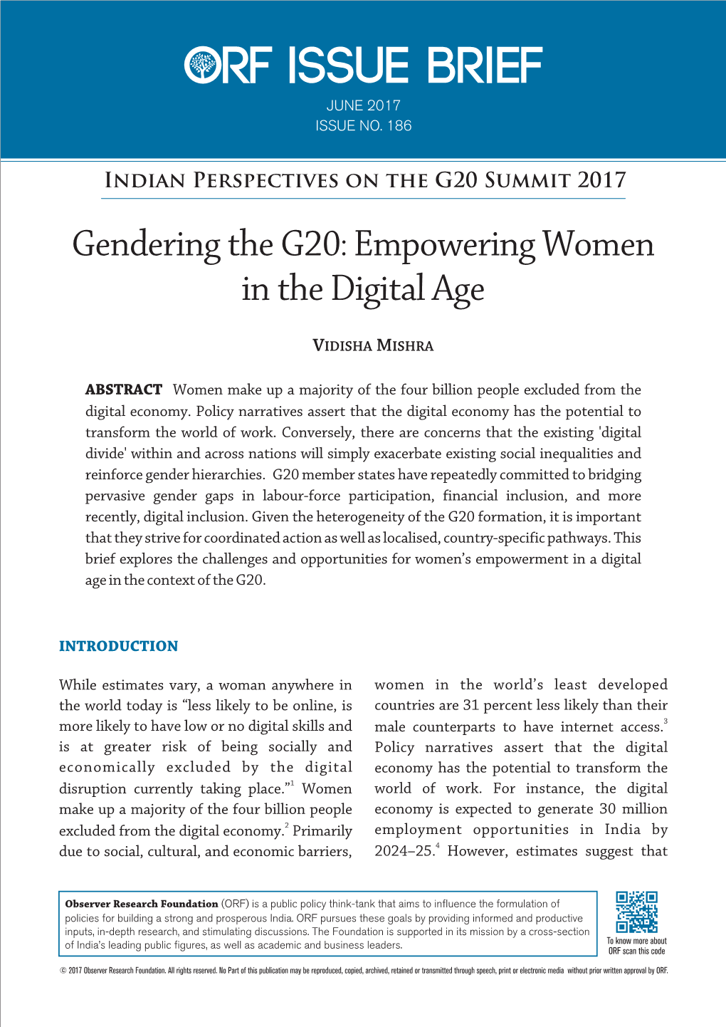 Gendering the G20: Empowering Women in the Digital Age