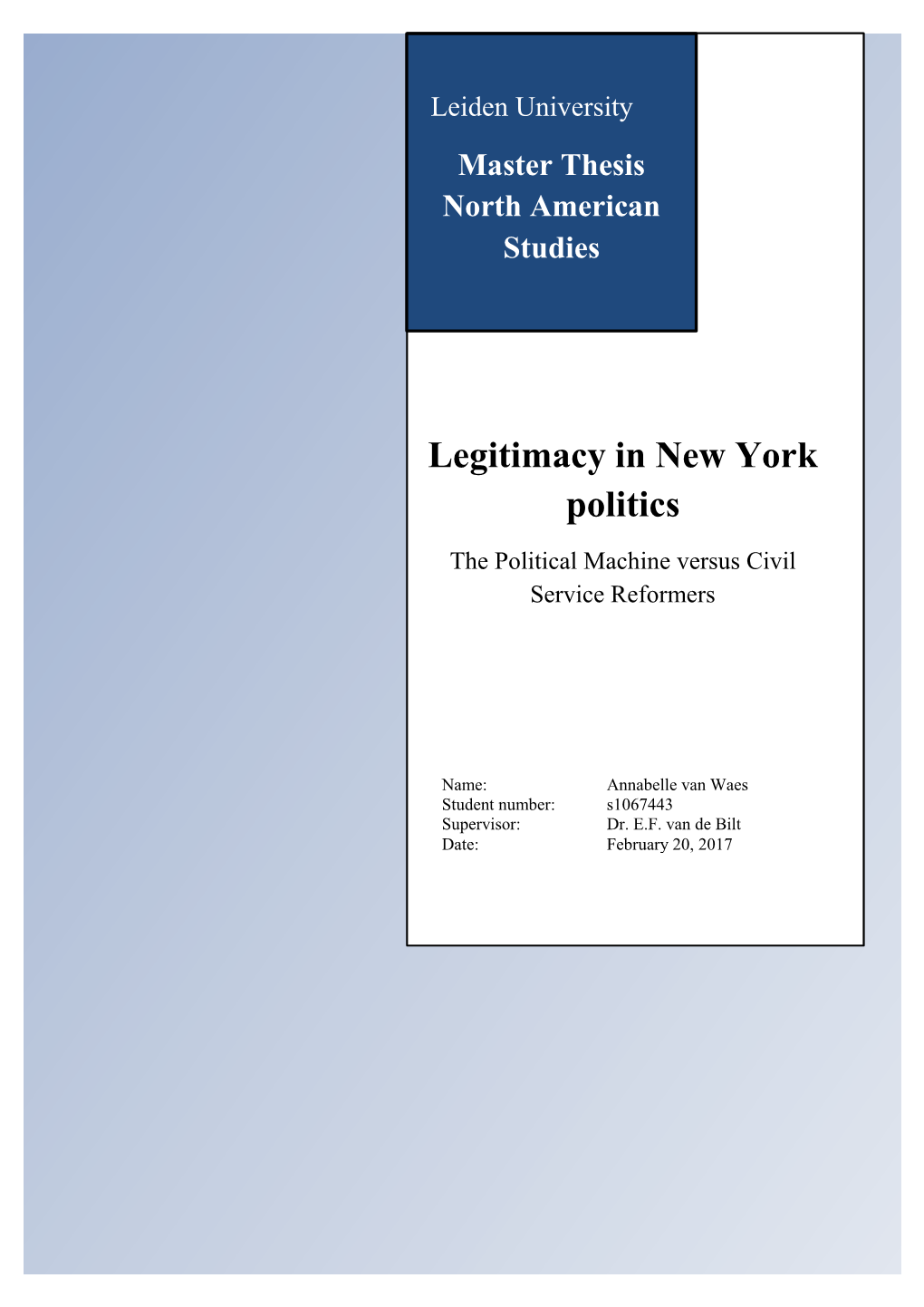 Legitimacy in New York Politics