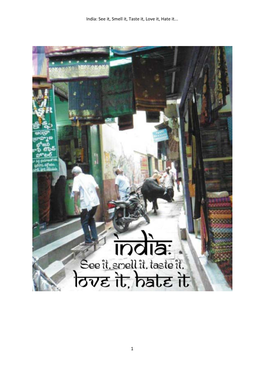 India: See It, Smell It, Taste It, Love It, Hate It... 1
