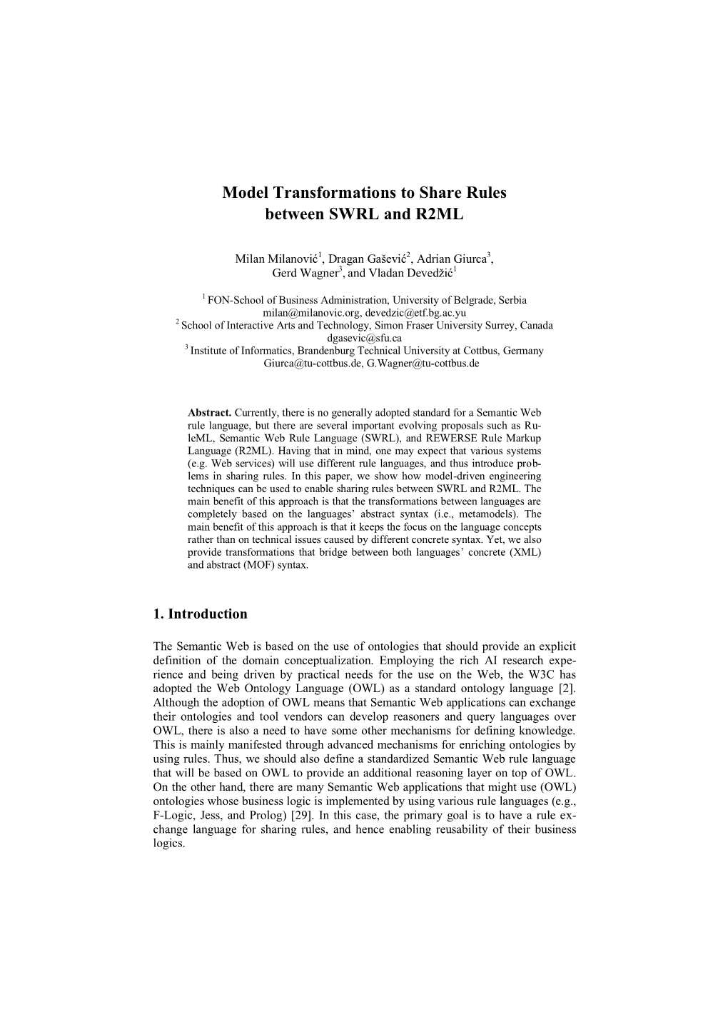 Model Transformations to Share Rules Between SWRL and R2ML