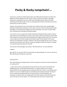 Pocky & Rocky Jumpchain!​V.4.7