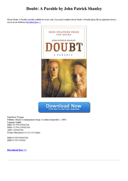 Download Doubt: a Parable by John Patrick Shanley [Pdf]