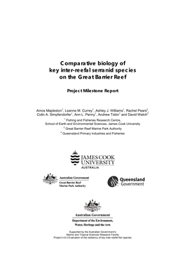 (2009) Comparative Biology of Key Inter-Reefal Serranid Species on the Great Barrier Reef