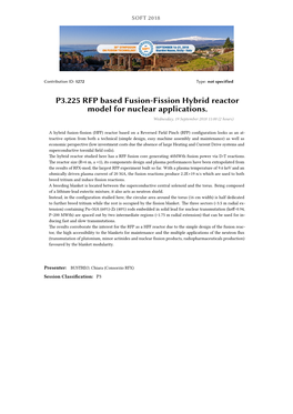 P3.225 RFP Based Fusion-Fission Hybrid Reactor Model for Nuclear Applications