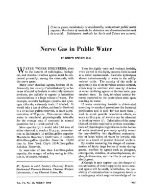 Nerve Gas in Public Water