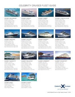 Celebrity Cruises Fleet Guide