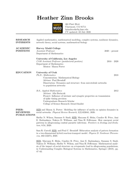 Heather Zinn Brooks' CV (PDF)