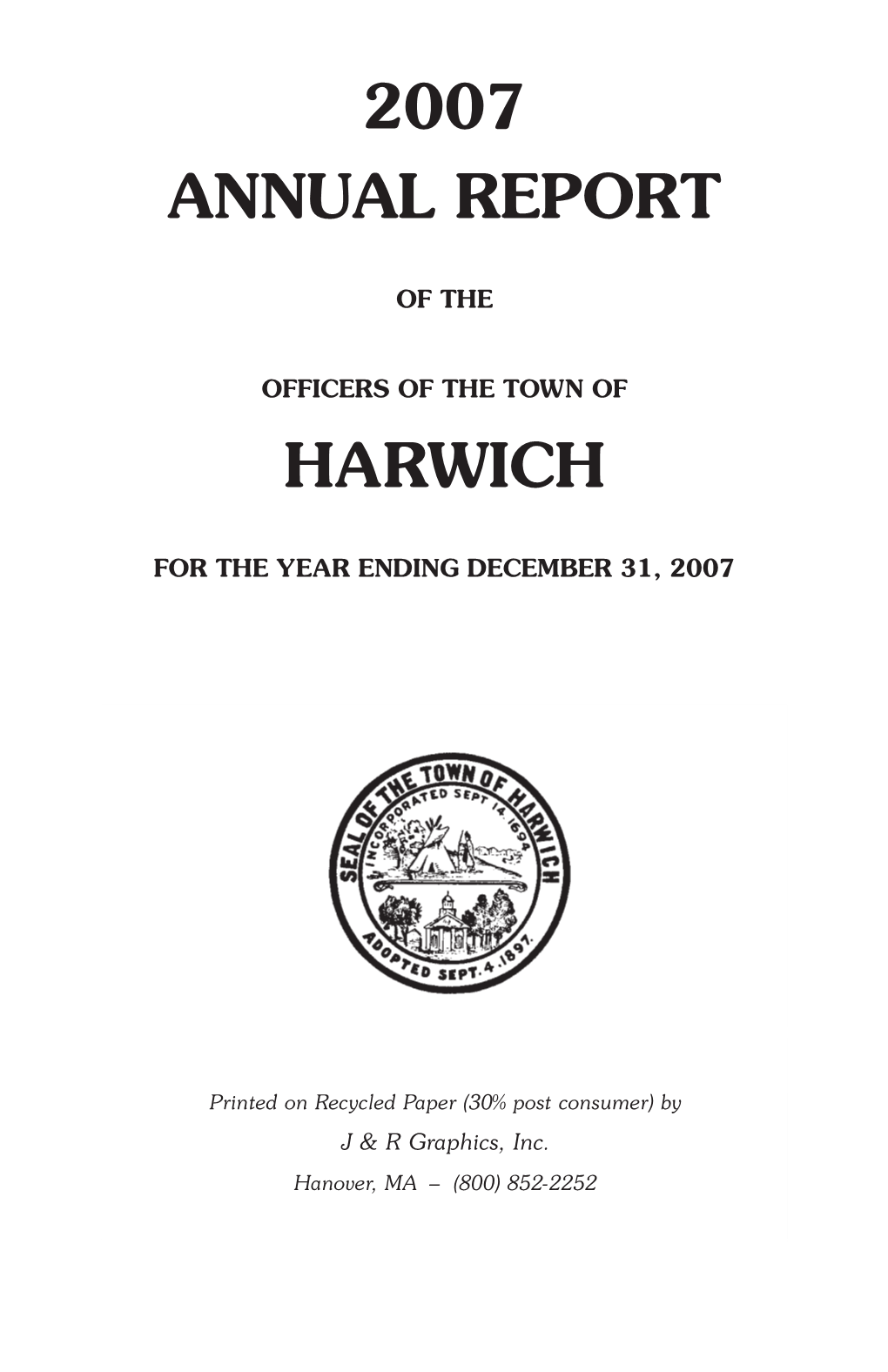 2007 Annual Report Harwich