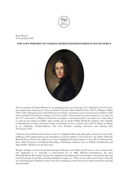 Philip Mould Lost Portrait of Charles Dickens Press Release 21 Nov