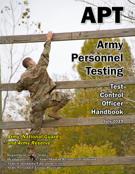 Army Personnel Testing Test Control Officer Handbook July 2019