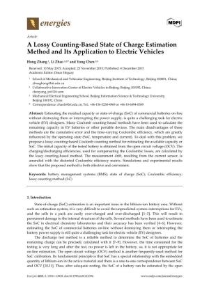 A Lossy Counting-Based State of Charge Estimation Method and Its Application to Electric Vehicles