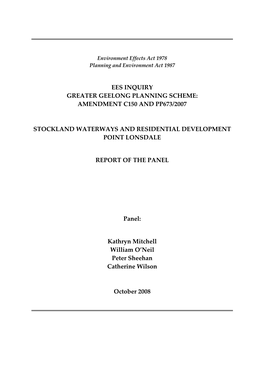 Ees Inquiry Greater Geelong Planning Scheme: Amendment C150 and Pp673/2007