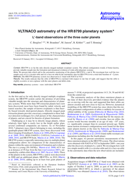 VLT/NACO Astrometry of the HR 8799 Planetary System⋆