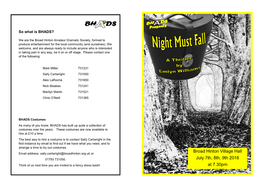 Night Must Fall Programme