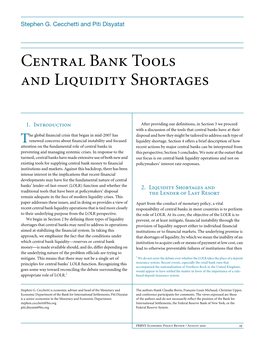 Central Bank Tools and Liquidity Shortages