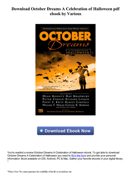 Download October Dreams a Celebration of Halloween Pdf Book
