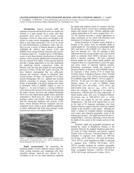 Crater-Exposed Intact Stratigraphy Blocks and Volcanogenic Origin