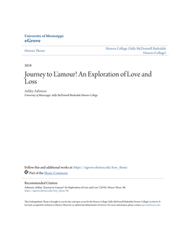Journey to L'amour! an Exploration of Love and Loss Ashley Ashmore University of Mississippi