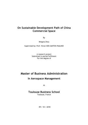 On Sustainable Development Path of China Commercial Space