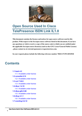 Cisco Telepresence ISDN Link IL1.0 Open Source Documentation