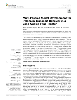 Multi-Physics Model Development for Polonium Transport Behavior in a Lead-Cooled Fast Reactor
