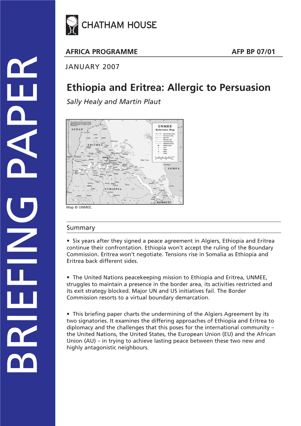 Ethiopia and Eritrea: Allergic to Persuasion