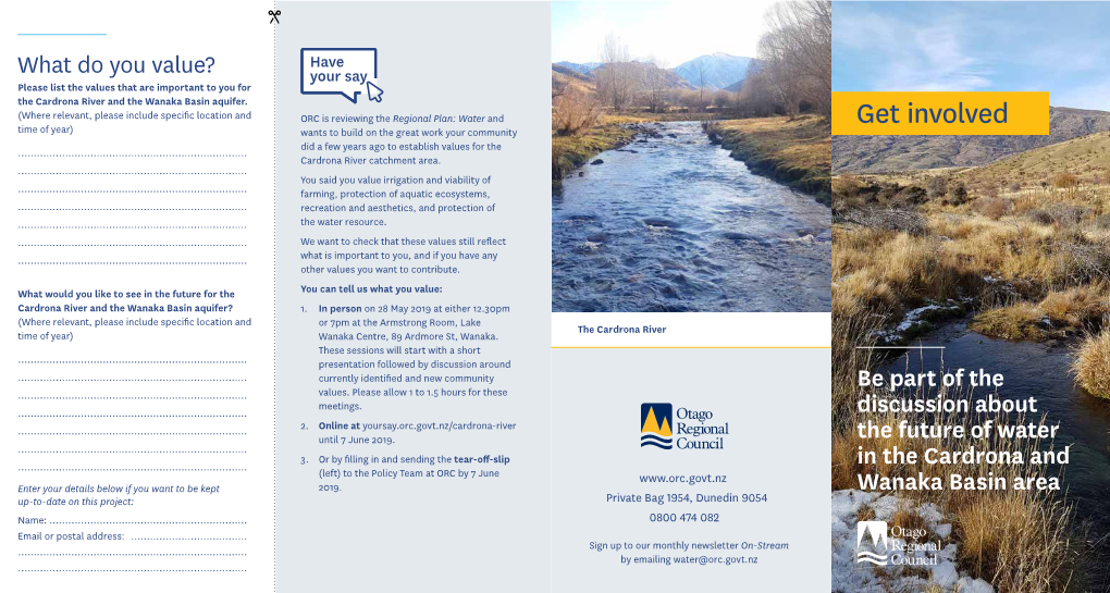To View the Cardrona River Brochure