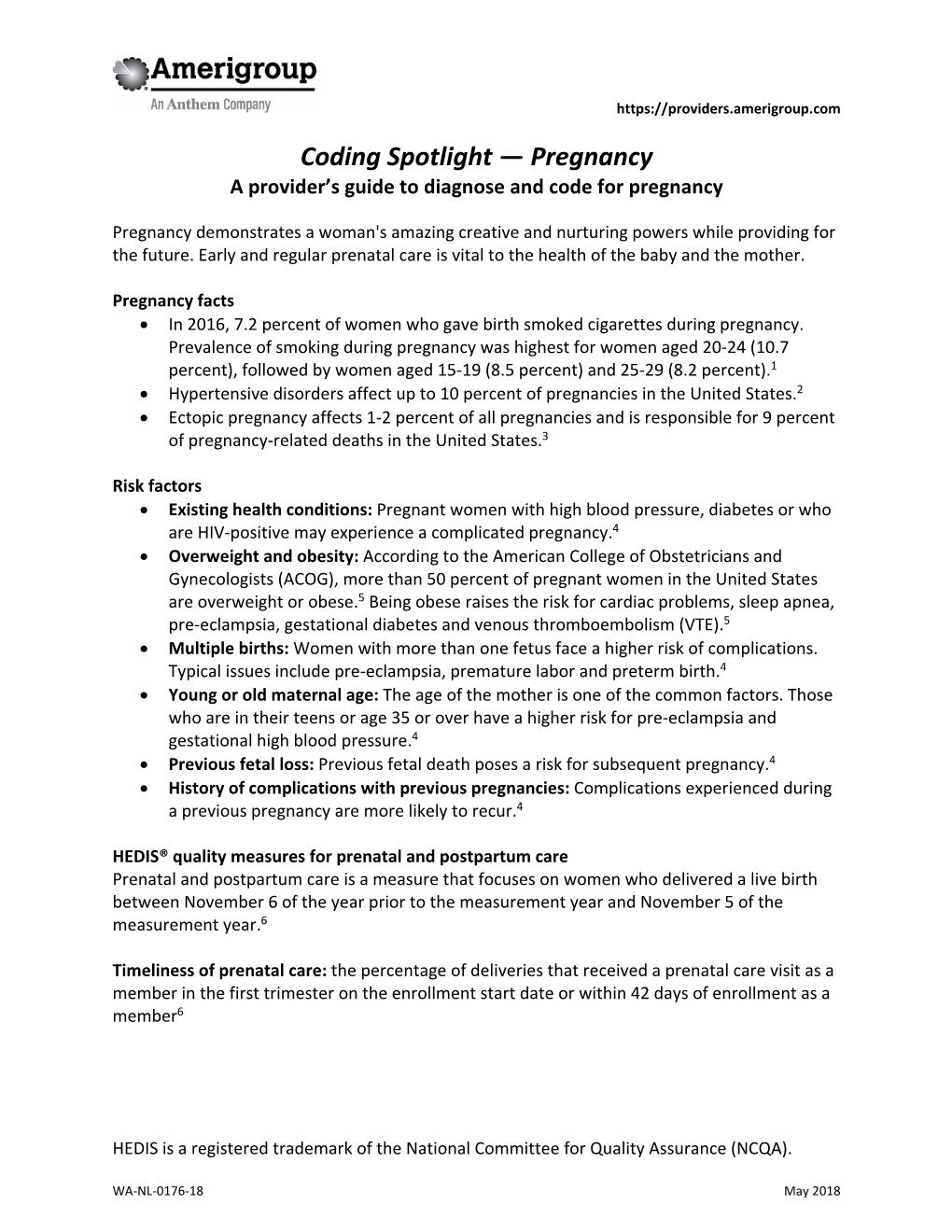 Coding Spotlight — Pregnancy a Provider’S Guide to Diagnose and Code for Pregnancy