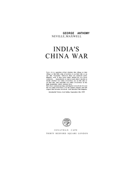 India's China War