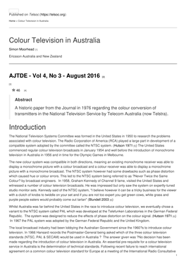 Colour Television in Australia