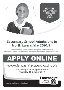 APPLY ONLINE the Closing Date for Applications Is Thursday 31 October 2019