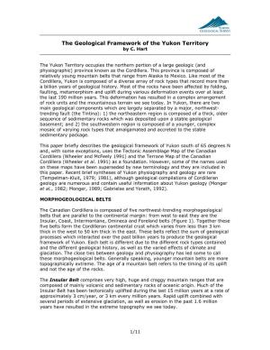 The Geological Framework of the Yukon Territory by C