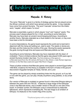 Mancala: a History