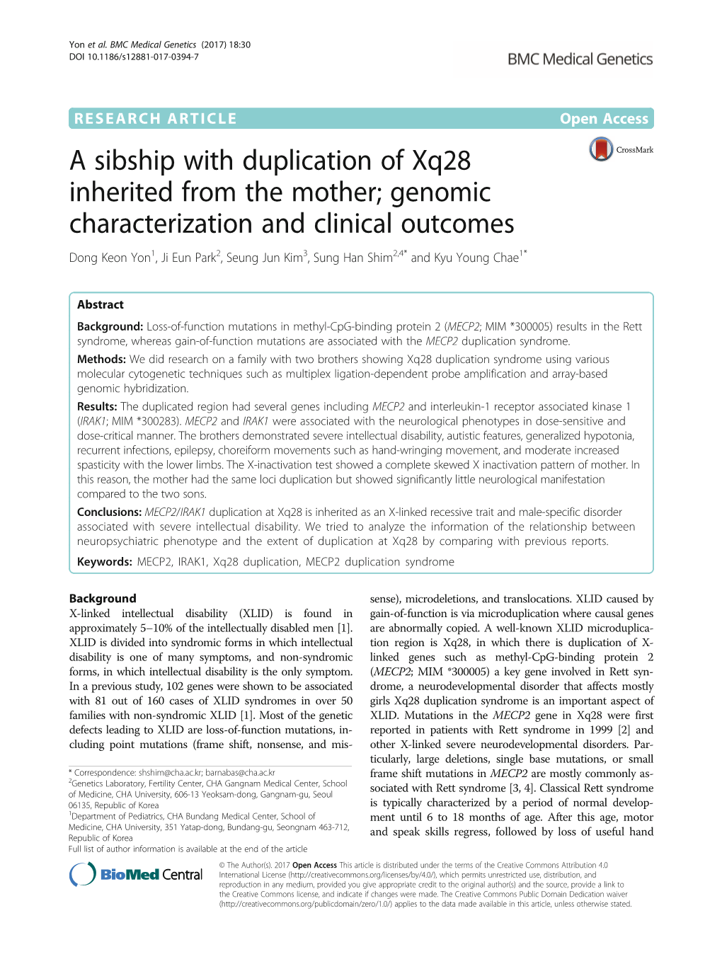 A Sibship with Duplication of Xq28 Inherited from the Mother; Genomic Characterization and Clinical Outcomes