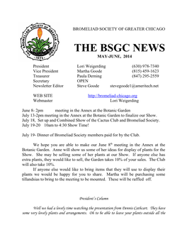 The Bsgc News May-June, 2014