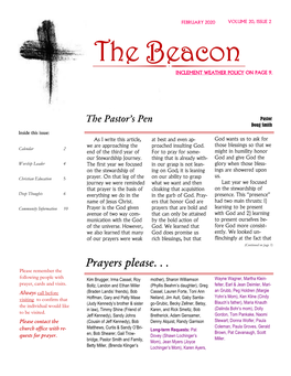 The Beacon INCLEMENT WEATHER POLICY on PAGE 9