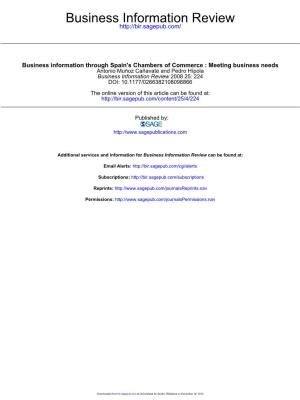 Business Information Through Spain's Chambers Of