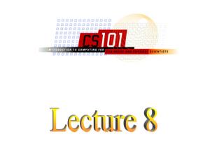 CS101 Lecture 8