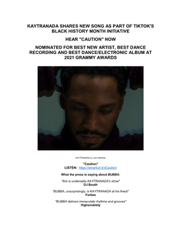 Kaytranada Shares New Song As Part of Tiktok's Black History Month Initiative
