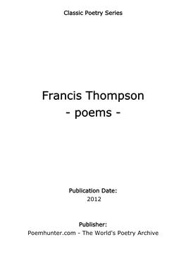 Francis Thompson - Poems