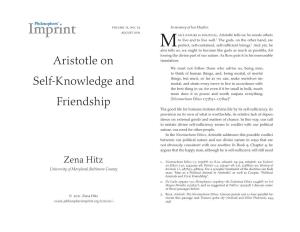 Aristotle on Self-Knowledge and Friendship