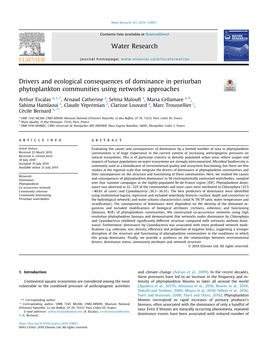 Drivers and Ecological Consequences of Dominance in Periurban Phytoplankton Communities Using Networks Approaches