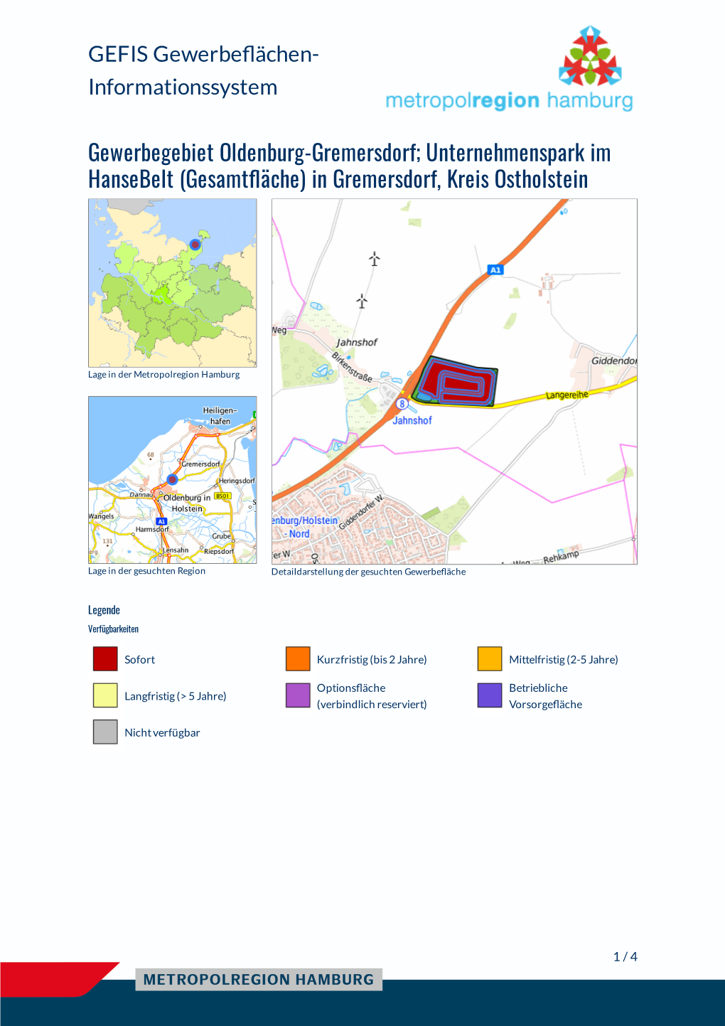 Gewerbegebiet Oldenburg-Gremersdorf; Unternehmenspark Im Hansebelt (Gesamt�Äche) in Gremersdorf, Kreis Ostholstein