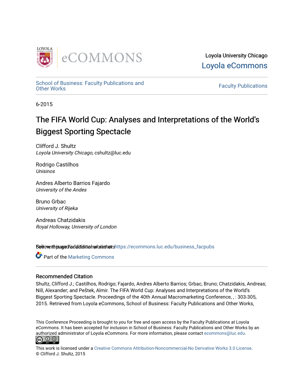 The FIFA World Cup: Analyses and Interpretations of the World’S Biggest Sporting Spectacle