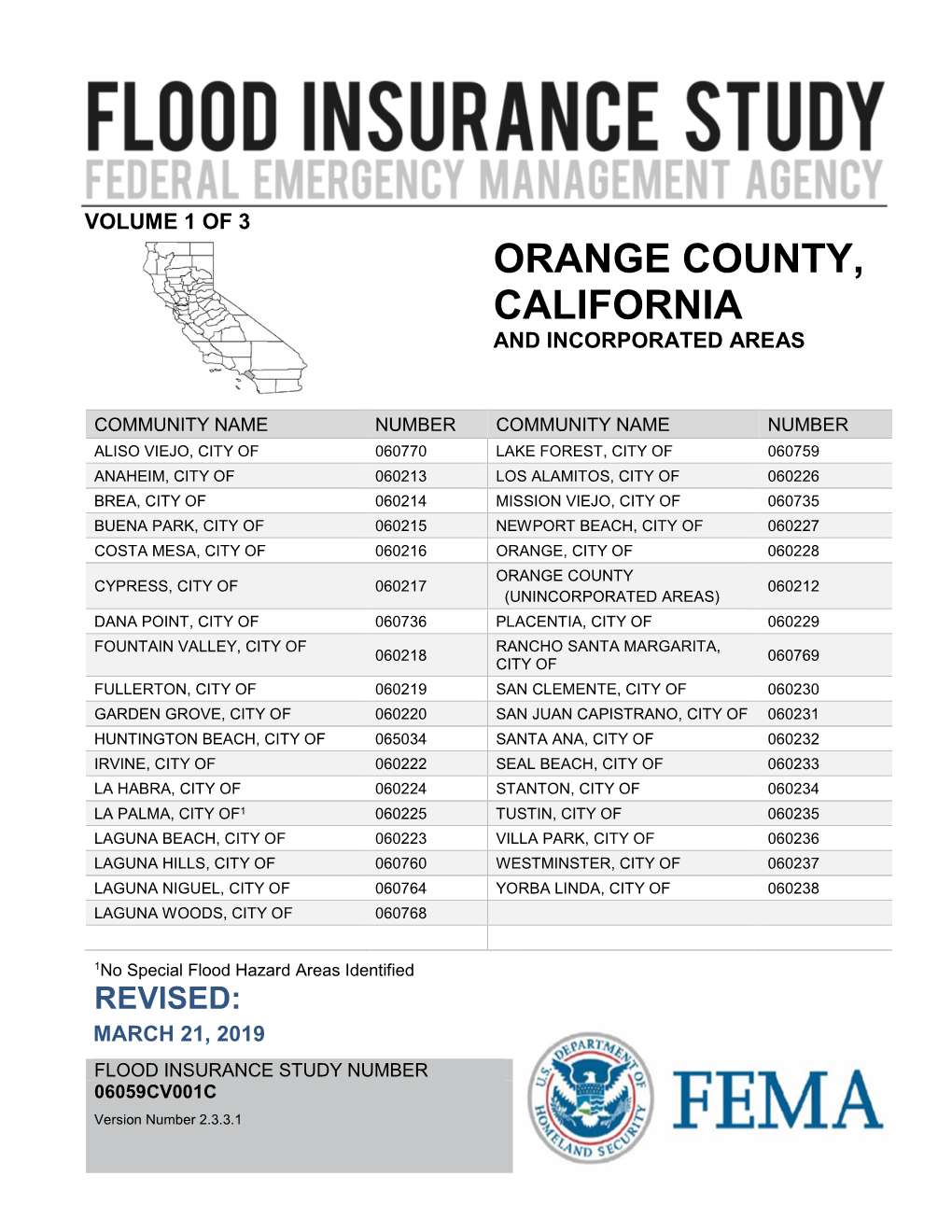 Orange County, California and Incorporated Areas