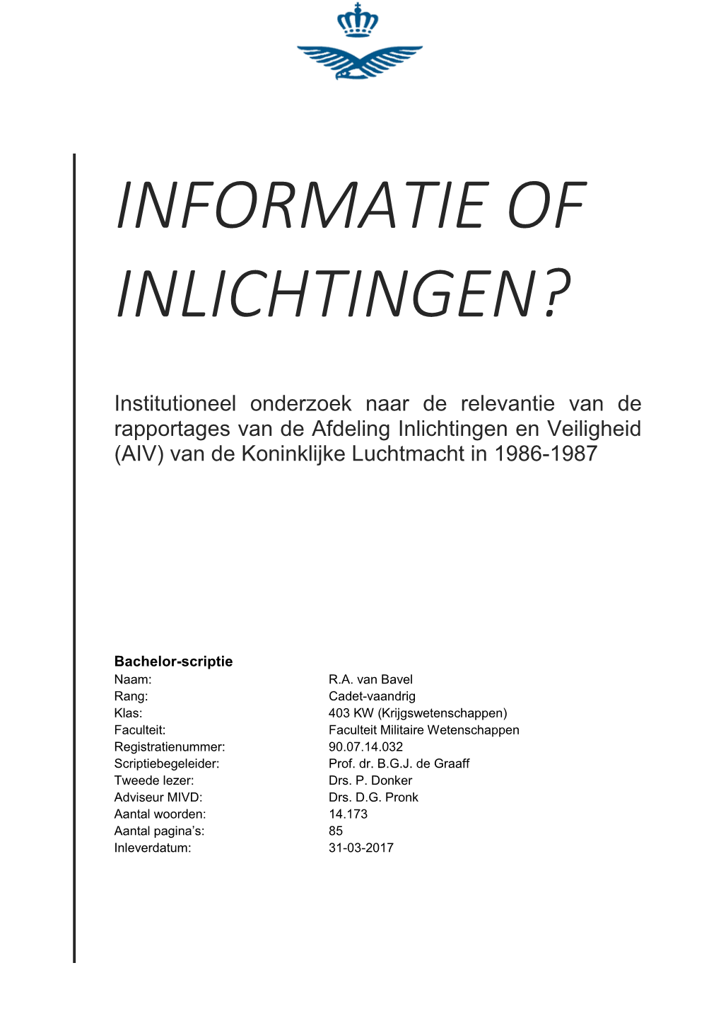 Informatie of Inlichtingen?